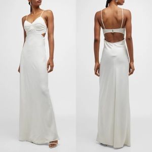 NWT A.L.C. Blakely II Stunning Seamed Cutout Open Back Maxi Dress in White sz 8